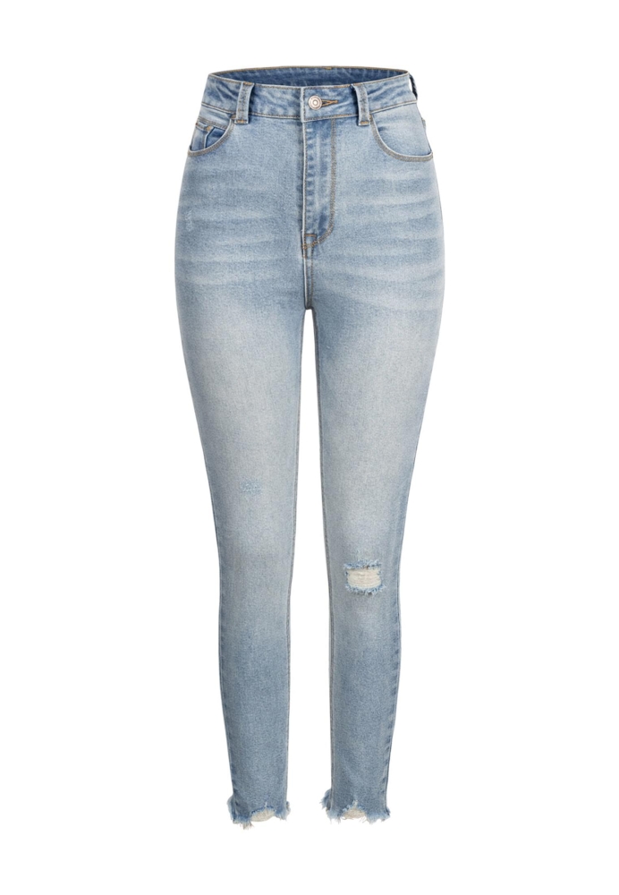 High-Waist Skinny Jeans Hose mit Destroy Details 5 Pockets Cloud5ive