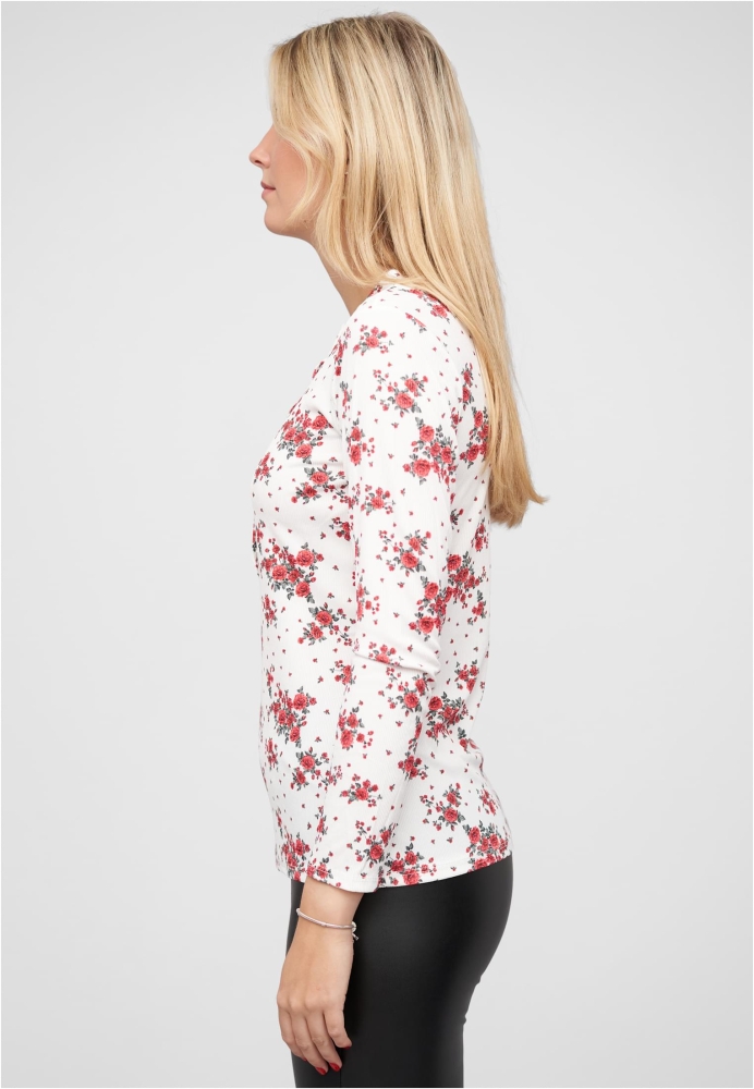 Bluse mit Knopfleiste und Blumen Print Cloud5ive