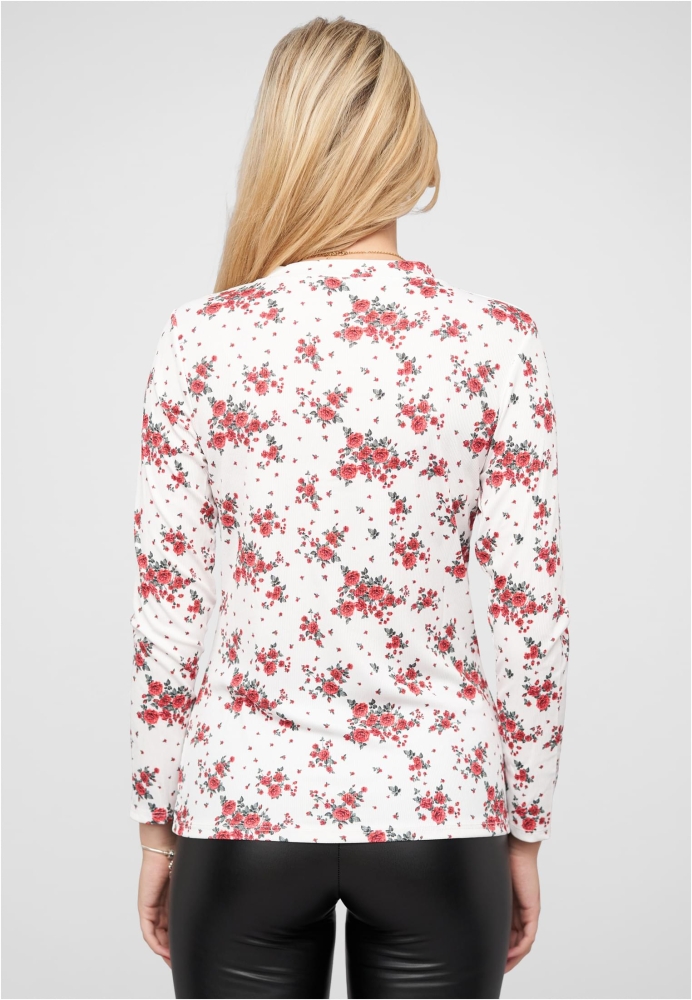 Bluse mit Knopfleiste und Blumen Print Cloud5ive