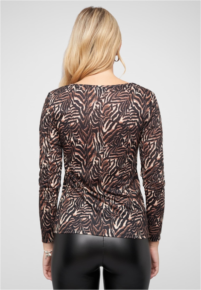 Camasa urban Langarm Longsleeve mit Animal Print