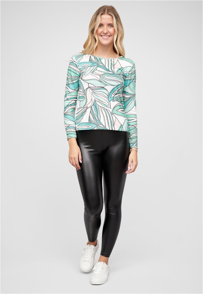 Top Langarm mit Bltter Print Cloud5ive