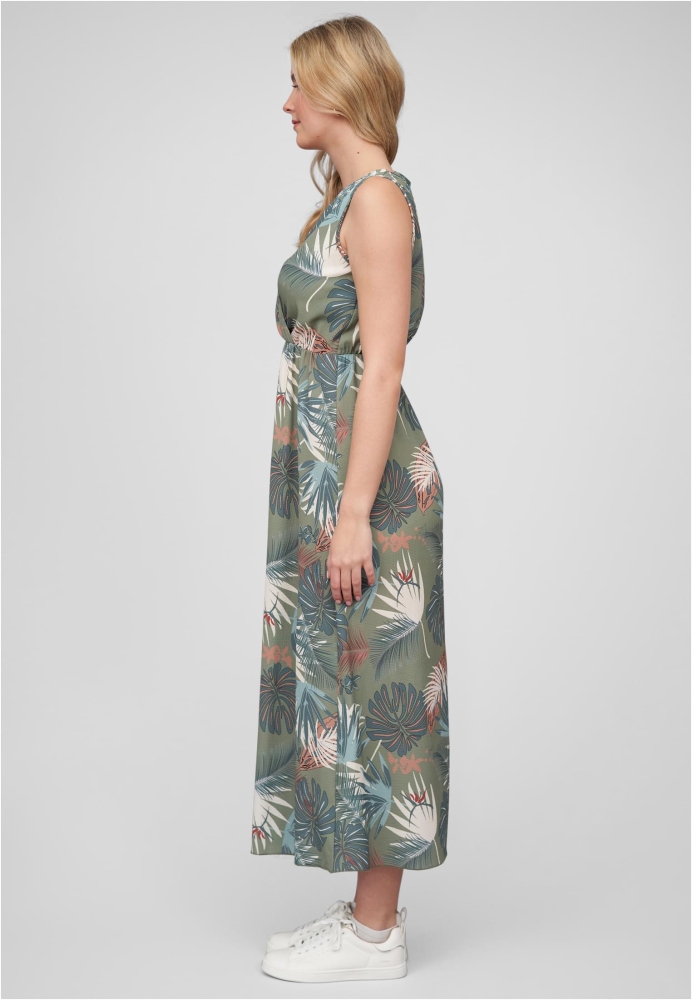 Maxi Kleid in Wickeloptik mit Tropical All Over Print Cloud5ive