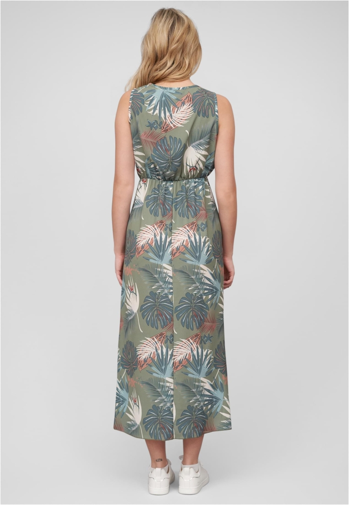 Maxi Kleid in Wickeloptik mit Tropical All Over Print Cloud5ive