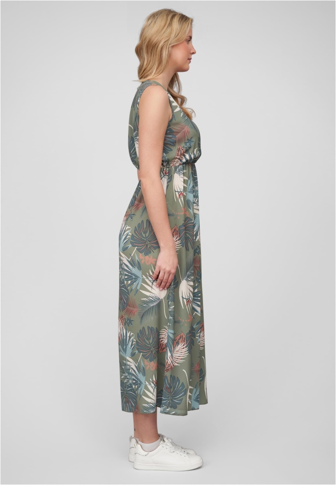 Maxi Kleid in Wickeloptik mit Tropical All Over Print Cloud5ive