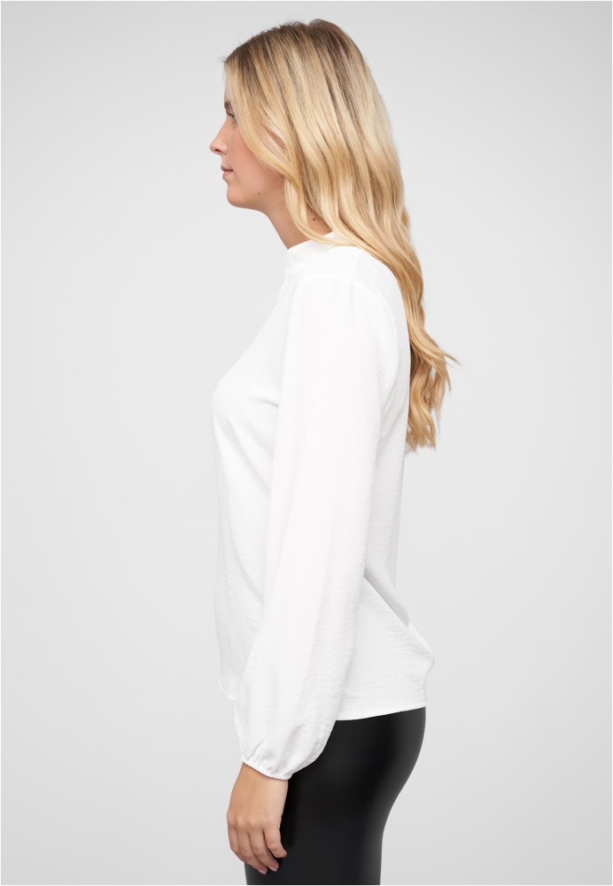 Musselin Bluse mit V-Neck und Stehkragen Cloud5ive