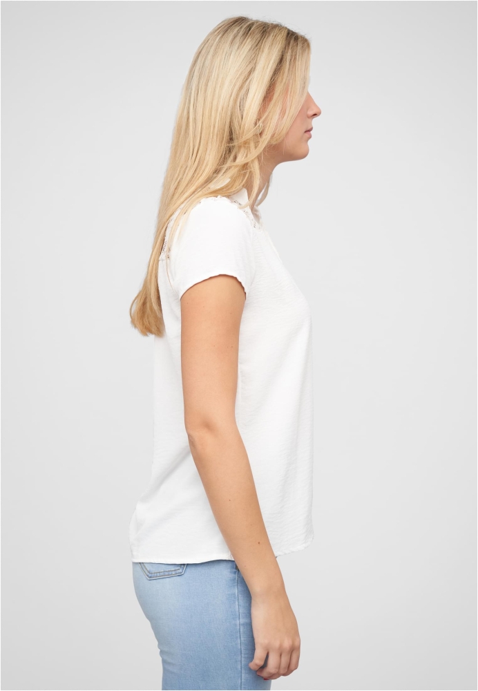 Camasa urban Musselin V-Neck mit Deko Knopfleiste und Spitze Cloud5ive