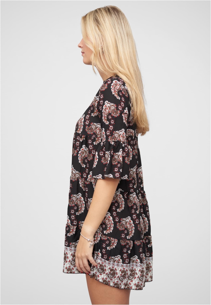 Paisley Kleid mit V-Neck und All Over Print Cloud5ive