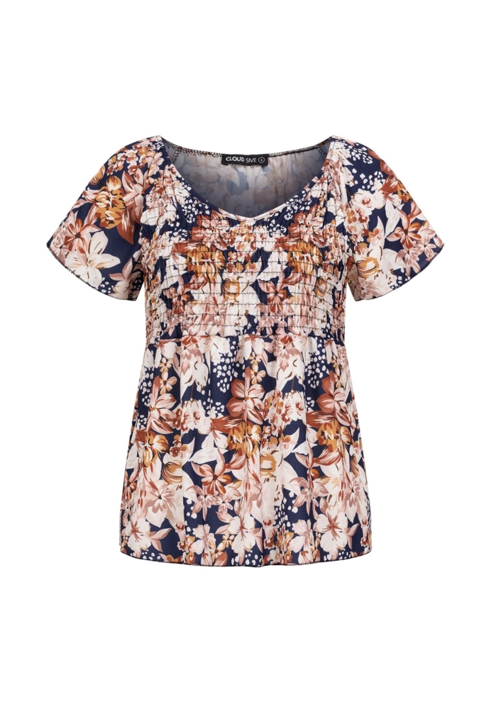 Top Peplum Schchen mit Floralem Print