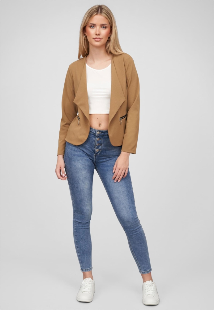 Cloud5ive Damen Blazer mit 2-Zip-Pockets und Reverskragen