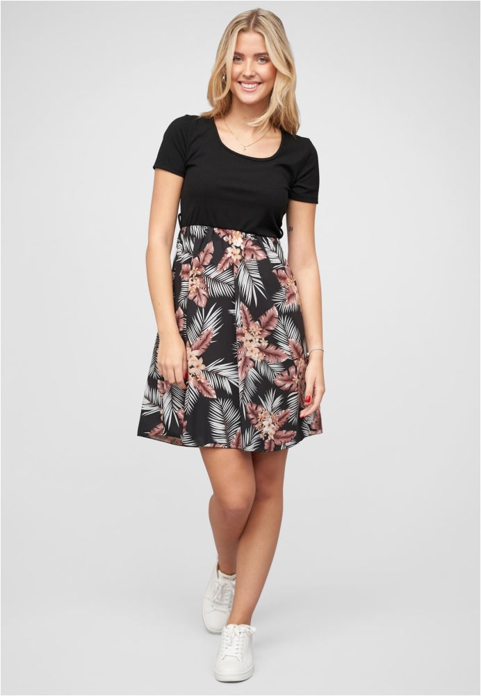 Camasa urban T--Kleid 2-Tone mit Palmenprint