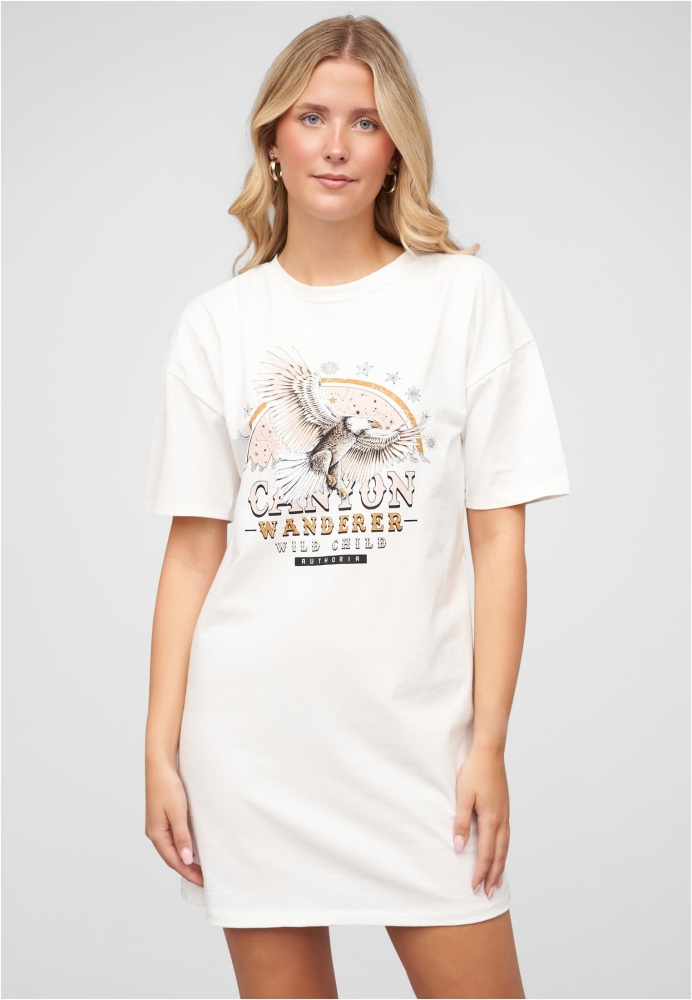 Camasa urban T- Kleid mit Adler Print und Rundhals