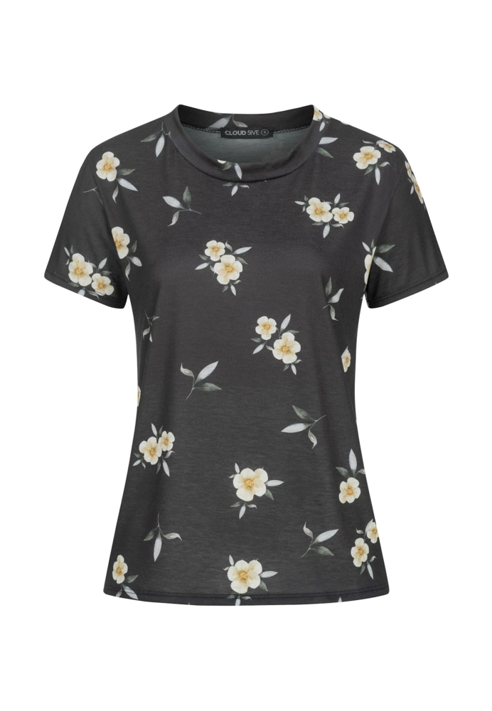 Camasa urban Viskose T- mit Blumenprint