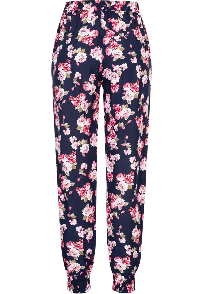 Viskose Hose mit Bndchen 2-Pockets Blumen Print Cloud5ive