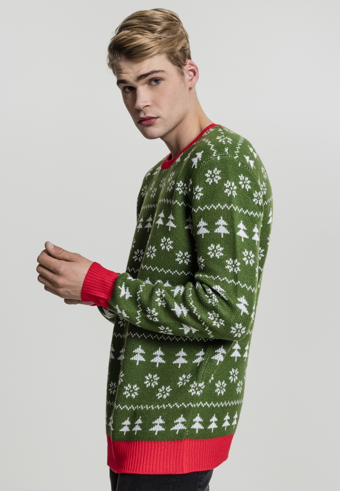 Bluza urban Green Trees Christmas Urban Classics