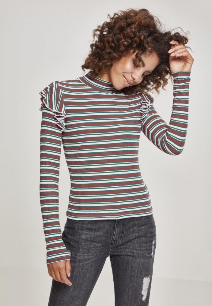 Helanca Rib Striped Volant L/S dama Urban Classics