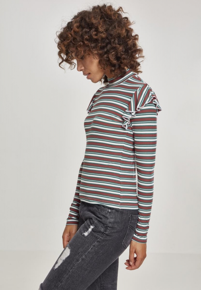 Helanca Rib Striped Volant L/S dama Urban Classics