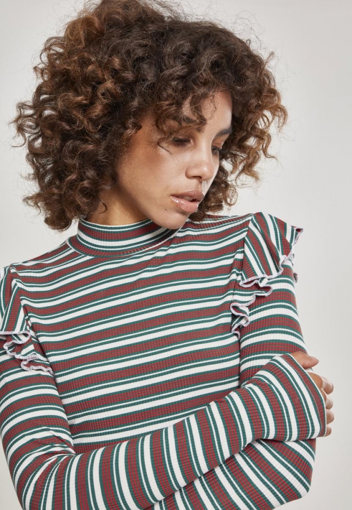 Helanca Rib Striped Volant L/S dama Urban Classics