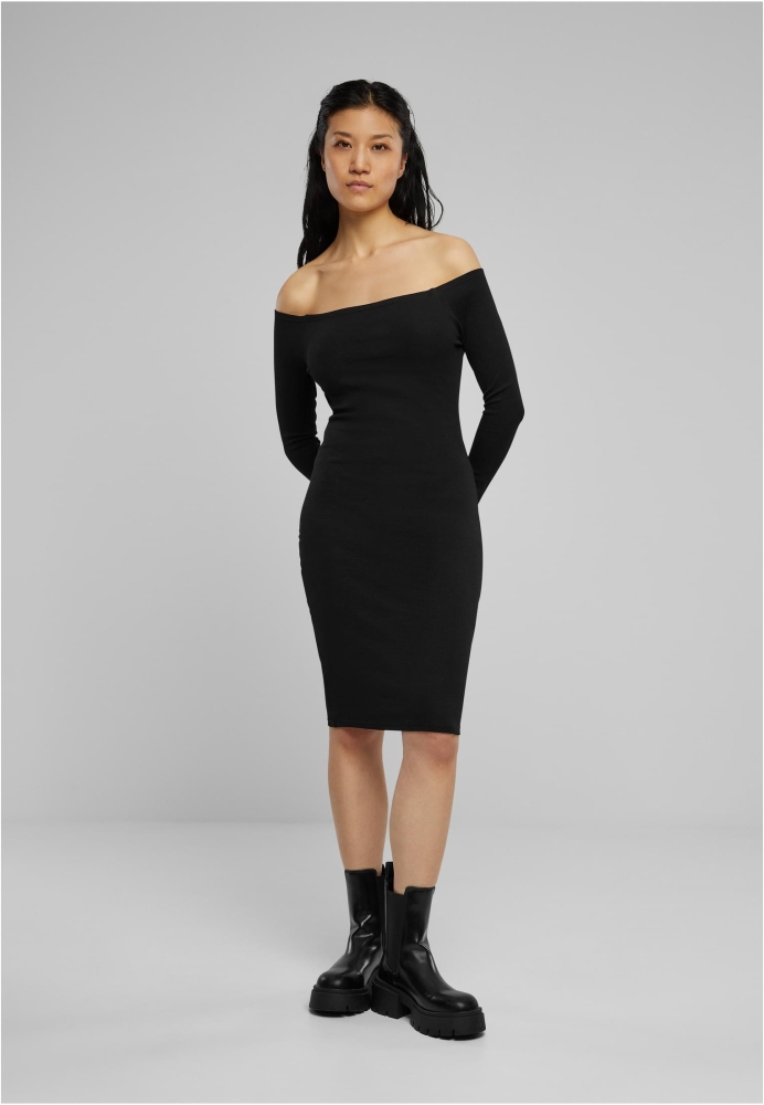 Rochie Off Shoulder Longsleeve Rib dama Urban Classics