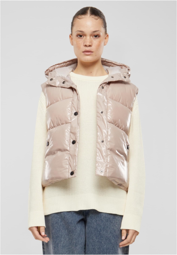 Vesta casual Recycled Shiny Puffer with Hood dama Urban Classics