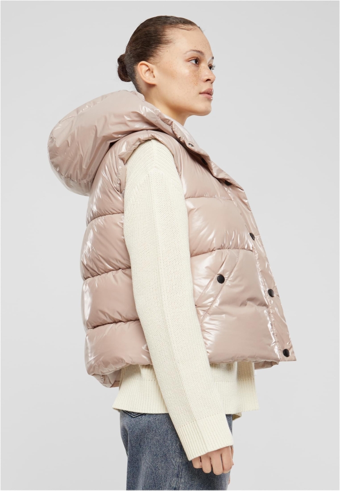 Vesta casual Recycled Shiny Puffer with Hood dama Urban Classics